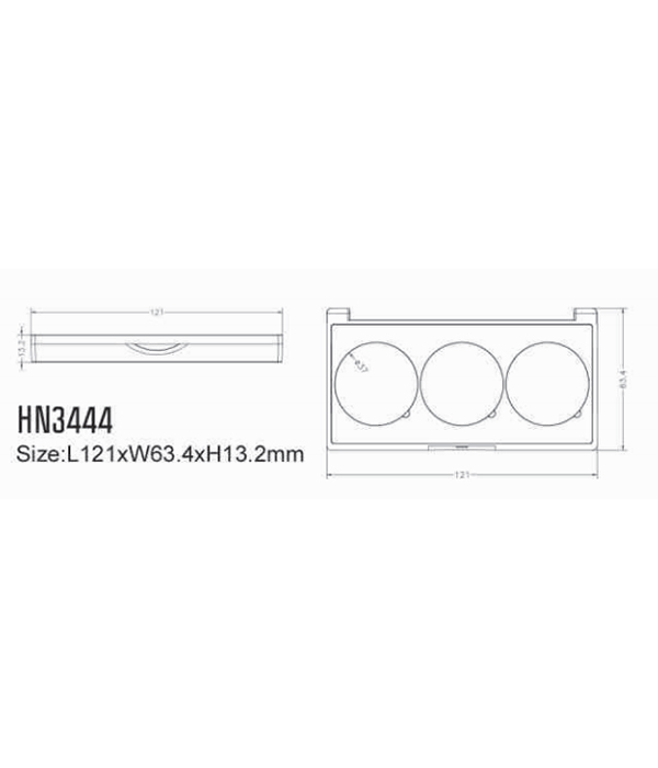 detail of HN3444-3-Boîte de poudre de fard à paupières vide unique